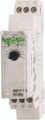 Schneider Electric - 100 hr Delay, Multiple Range SPDT Time Delay Relay - 8 Contact Amp, 24 VDC & 24 to 240 VAC, Selector Switch - Exact Tool & Supply