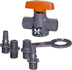 Hayward - 1/4" Pipe, 150 psi WOG Rating, PVC Stop Valve - T-Handle, FNPT x FNPT End Connections - Exact Tool & Supply