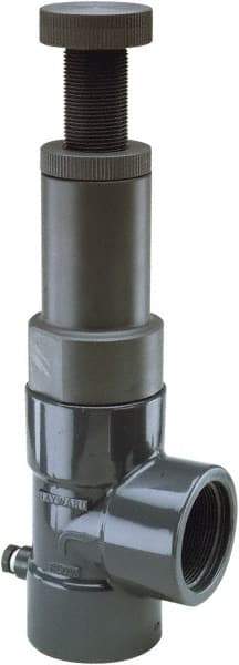 Hayward - 1-1/2" Pipe, Threaded Ends, PVC Pressure Regulating Valve - FPM Seal, 5 to 75 psi - Exact Tool & Supply