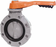 Hayward - 4" Pipe, Wafer Butterfly Valve - Lever Handle, ASTM D1784 Cell Class 23447 CPVC Body, EPDM Seat, 150 WOG, CPVC Disc, Stainless Steel Stem - Exact Tool & Supply