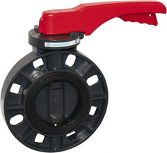 Hayward - 4" Pipe, Wafer Butterfly Valve - Lever Handle, ASTM D1784 Cell Class 12454 PVC Body, EPDM Seat, 150 WOG, PVC Disc, Stainless Steel Stem - Exact Tool & Supply