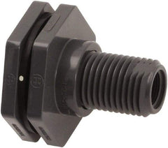 Hayward - 1-1/2" PVC Plastic Pipe Bulkhead Tank Adapter - Schedule 80, Socket x Socket End Connections - Exact Tool & Supply