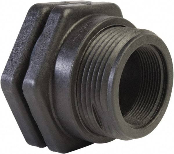 Hayward - 1" Polypropylene Plastic Pipe Bulkhead Tank Adapter - Schedule 80, Thread x Thread End Connections - Exact Tool & Supply