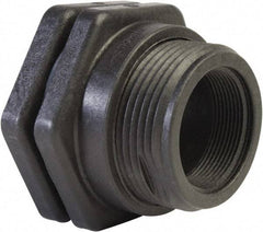 Hayward - 2" Polypropylene Plastic Pipe Bulkhead Tank Adapter - Schedule 80, Thread x Thread End Connections - Exact Tool & Supply