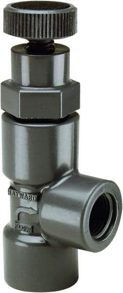 Hayward - 150 Max psi Angle Globe Pressure Reducing Valve - 1/2" Threaded Connection - Exact Tool & Supply