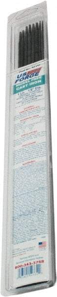 Made in USA - 14" Long, 1/8" Diam, Cast Iron Arc Welding Electrode - Cast Iron Rod (Nickel Free) - Exact Tool & Supply