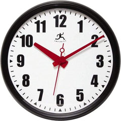 Infinity Insttruments - 13-1/2 Inch Diameter, White Face, Dial Wall Clock - Analog Display, Black Case, Runs on AA Battery - Exact Tool & Supply