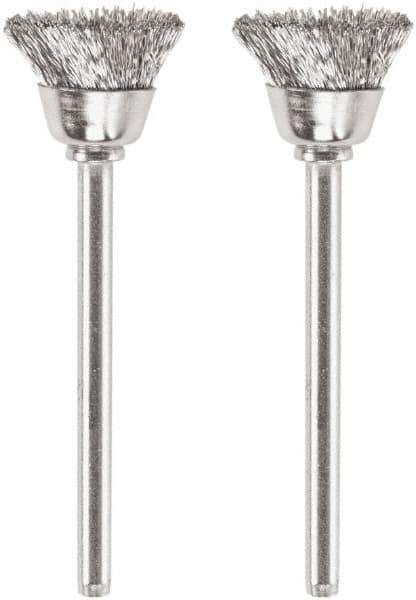 Dremel - 1/2" Diam, 1/8" Shank Diam, Steel Fill Cup Brush - 15,000 Max RPM - Exact Tool & Supply