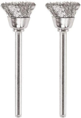 Dremel - 1/2" Diam, 1/8" Shank Diam, Steel Fill Cup Brush - 15,000 Max RPM - Exact Tool & Supply