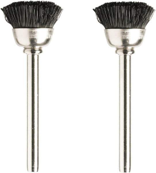 Dremel - 1/2" Diam, 1/8" Shank Diam, Nylon Fill Cup Brush - 15,000 Max RPM - Exact Tool & Supply