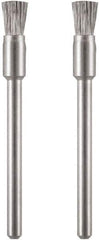 Dremel - 1/8" Brush Diam, Flat Faced, End Brush - 1/8" Diam Steel Shank, 15,000 Max RPM - Exact Tool & Supply