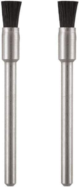 Dremel - 1/8" Brush Diam, Flat Faced, End Brush - 1/8" Diam Steel Shank, 15,000 Max RPM - Exact Tool & Supply
