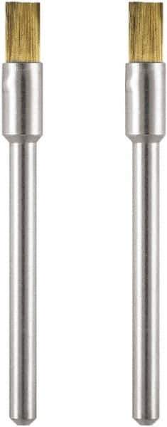 Dremel - 1/8" Brush Diam, Flat Faced, End Brush - 1/8" Diam Steel Shank, 15,000 Max RPM - Exact Tool & Supply