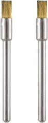 Dremel - 1/8" Brush Diam, Flat Faced, End Brush - 1/8" Diam Steel Shank, 15,000 Max RPM - Exact Tool & Supply
