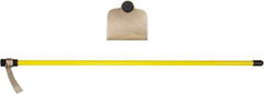 Ampco - 6-1/2" High x 7-3/4" Wide Square Aluminum Bronze Hoe - 55" Long Fiberglass Straight Handle, No Step - Exact Tool & Supply