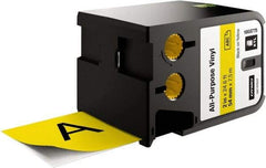 Dymo - 2" Wide x 276" Long, Black on Yellow Vinyl Cartridge - For DYMO XTL Printer 1868815 - Exact Tool & Supply