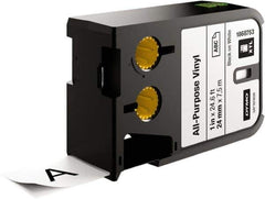 Dymo - 1" Wide x 276" Long, Black on White Vinyl Cartridge - For DYMO XTL Printers 1868813, 1868814, 1868815 - Exact Tool & Supply