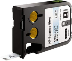 Dymo - 1/2" Wide x 276" Long, Black On Clear Vinyl Cartridge - For DYMO XTL Printers 1868813, 1868814, 1868815 - Exact Tool & Supply