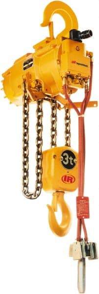 Ingersoll-Rand - 10,000 Lb Load Limit, 10' Max Height Air Chain Hoist - 70 SCFM at 90 PSI, 4 FPM Lift Speed, 30.9" Min Headroom, Pendant Control - Exact Tool & Supply
