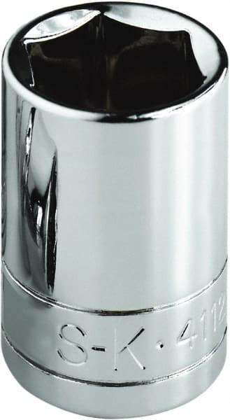 SK - 1-1/16", 1/2" Drive, Standard Hand Socket - 6 Points, Steel, Chrome Finish - Exact Tool & Supply