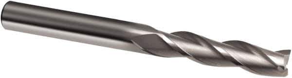 Guhring - 3/8", 1-5/8" LOC, 3/8" Shank Diam, 4" OAL, 3 Flute, Solid Carbide Square End Mill - Single End, Uncoated, Spiral Flute, 30° Helix, Right Hand Cut, Right Hand Flute, Series 3169 - Exact Tool & Supply