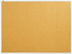 Quartet - 48" Wide x 36" High Open Cork Bulletin Board - Natural Cork over Fiberboard, Aluminum Frame - Exact Tool & Supply