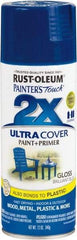 Rust-Oleum - Brilliant Blue, Gloss, Enamel Spray Paint - 8 to 12 Sq Ft per Can, 12 oz Container - Exact Tool & Supply