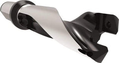 Allied Machine and Engineering - Series 24, 24 to 25.99mm Diam, 25mm Diam Straight Shank with Flange, Straight Flute Spade Drill - 78mm Max Depth, 113.8mm Body Length, 169.8mm OAL, Standard Length, Through Coolant - Exact Tool & Supply