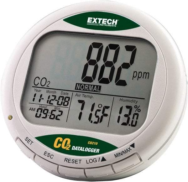 Extech - -14 to 140°F, 0 to 99.9% Humidity Range, Air Quality Monitor - Exact Tool & Supply