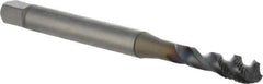 OSG - M6x0.75 Metric Fine 3 Flute 6H Modified Bottoming Spiral Flute Tap - Powdered Metal, TiCN Finish, 80mm OAL, Right Hand Flute, Right Hand Thread, D4, Series 16500 - Exact Tool & Supply