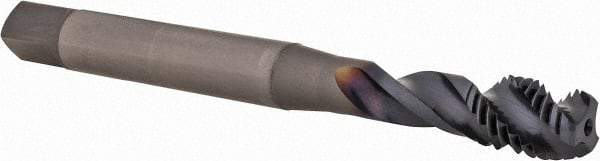 OSG - M10x1.50 Metric Coarse 3 Flute 6H Modified Bottoming Spiral Flute Tap - Powdered Metal, TiCN Finish, 100mm OAL, Right Hand Flute, Right Hand Thread, D6, Series 16500 - Exact Tool & Supply