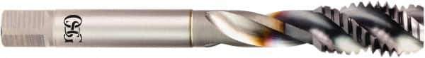 OSG - 1/2-20 UNF 3 Flute 2B Modified Bottoming Spiral Flute Tap - Powdered Metal, TiCN Finish, 100mm OAL, Right Hand Flute, Right Hand Thread, H5, Series 16505 - Exact Tool & Supply