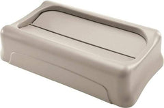 Rubbermaid - Rectangle Lid for Use with Rectangular Trash Cans - Beige, For Slim Jim Trash Cans - Exact Tool & Supply