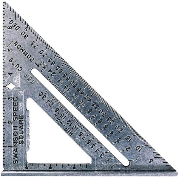 SAVAGE by SWANSON - 7" Blade Length x 7" Base Length, Aluminum Rafter Square - 1/8" Graduation - Exact Tool & Supply