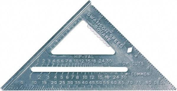 SAVAGE by SWANSON - 7" Blade Length x 7" Base Length, Aluminum Rafter Square - 1/8" Graduation - Exact Tool & Supply