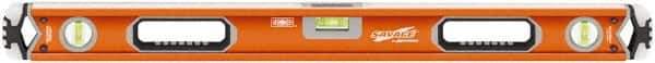 SAVAGE by SWANSON - 32" Long 3 Vial Box Beam Level - Aluminum, Orange - Exact Tool & Supply