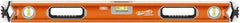 SAVAGE by SWANSON - 32" Long 3 Vial Box Beam Level - Aluminum, Orange - Exact Tool & Supply