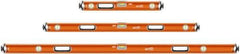 SAVAGE by SWANSON - 24" & 48" & 78" Long 3 Vial Box Beam Level - Aluminum, Orange - Exact Tool & Supply