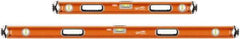 SAVAGE by SWANSON - 32" & 54" Long 3 Vial Box Beam Level - Aluminum, Orange - Exact Tool & Supply