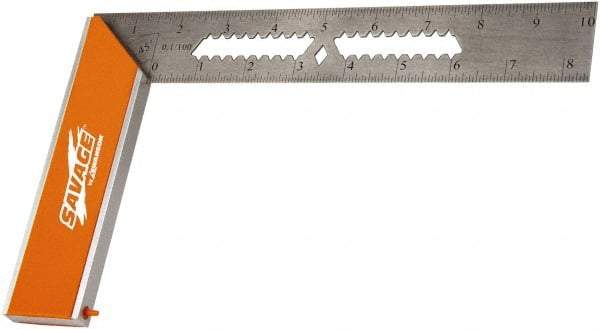SAVAGE by SWANSON - 9" Blade Length, 9mm Base Length Aluminum & Stainless Steel (Blade) Square - Exact Tool & Supply