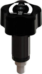 Made in USA - 3/8" Pin Diam, 0.47" Usable Length, Star Knob Handle Quick Release Pin - 3.69" OAL - Exact Tool & Supply