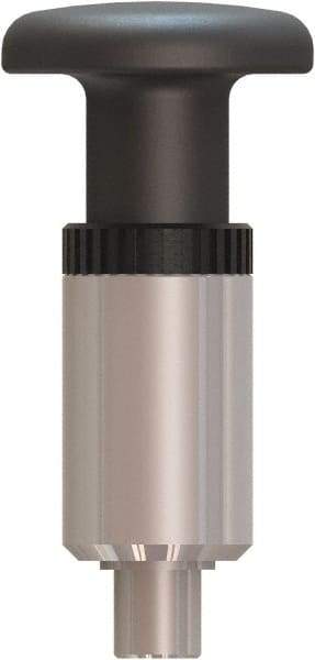 Made in USA - 1/2" Pin Diam, 0.57" Usable Length, Pull Knob Handle Quick Release Pin - 3.79" OAL - Exact Tool & Supply
