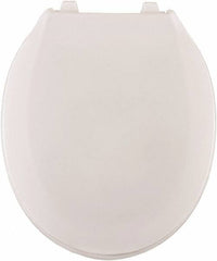 CENTOCO - 16-3/4 Inch Long, 2 Inch Inside Width, Polypropylene, Regular, Closed Front with Cover, Toilet Seat - 14 Inch Outside Width, Commercial, Hotel-Motel, Institutional Installation, White - Exact Tool & Supply