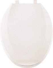CENTOCO - 18.9 Inch Long, 2 Inch Inside Width, Polypropylene, Elongated, Closed Front with Cover, Toilet Seat - 14 Inch Outside Width, Residential, Commercial, Health Care, Industrial, Institutional Installation, White - Exact Tool & Supply