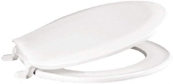 CENTOCO - 16.9 Inch Long, 2 Inch Inside Width, Polypropylene, Regular, Closed Front with Cover, Toilet Seat - 14 Inch Outside Width, Residential Installation, White - Exact Tool & Supply