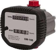 PRO-LUBE - 1/2" FNPT Port Oval Gear Flowmeter with Local Display - 1000 Max psi, 0.3 to 8 GPM, Aluminum - Exact Tool & Supply