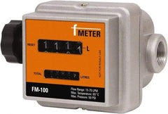 PRO-LUBE - 1" FNPT Port Nutating Disc Flowmeter - 150 Max psi, 4 to 20 GPM, Aluminum - Exact Tool & Supply