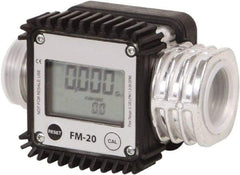 PRO-LUBE - 1" NPT Port Electronic Digital Flowmeter & Totalizer - 300 Max psi, 1.3 to 32 GPM, Aluminum - Exact Tool & Supply
