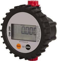 PRO-LUBE - 1/2" FNPT Port Oval Gear Flowmeter with Local Display - 1000 Max psi, 0.3 to 8 GPM, Aluminum - Exact Tool & Supply