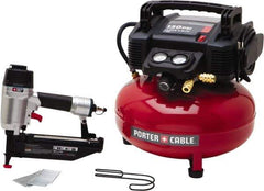 Porter-Cable - 0.80 HP, 2.6 SCFM at 90 psi CFM Pancake Finish/Nailer Compressor - 6 Gallon Tank, 10 Amp, 150 Max psi, 120V - Exact Tool & Supply